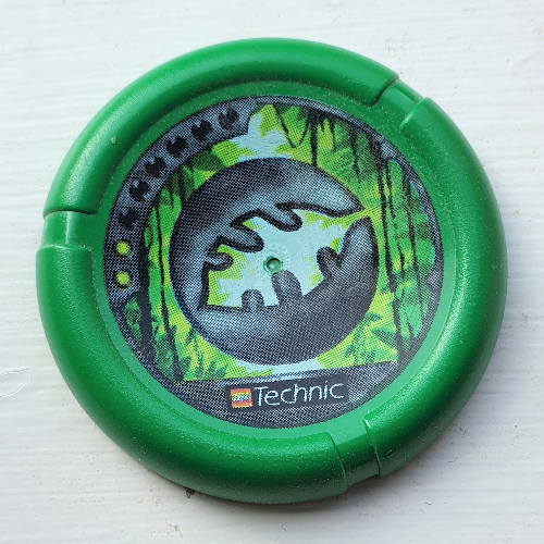 Large Figure Throwing Disk, Amazon / Jungle, 2 Pips, Leaf Logo Print Grün