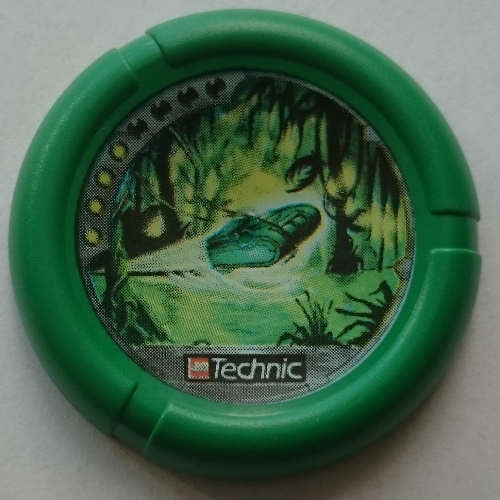 Large Figure Throwing Disk, Amazon / Jungle, 4 Pips, Flying Box in Swamp Print Green