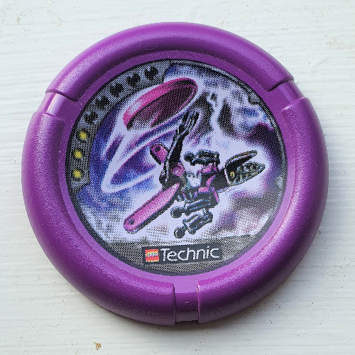 Large Figure Throwing Disk, Electro / Energy, 3 Pips, Electro Throwing Disk Print Purple