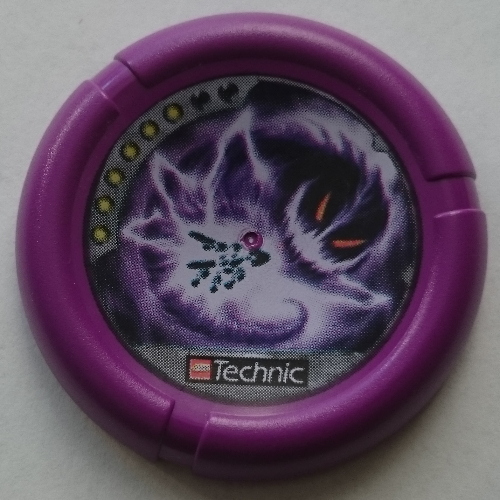 Large Figure Throwing Disk, Electro / Energy, 6 Pips, Whirlwind Creature Holding Bot Print Purple