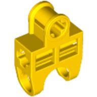 Technic Axle Connector 2 × 3 with Ball Socket, Open Sides Yellow