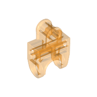 Technic Axle Connector 2 × 3 with Ball Socket, Open Sides Trans-Orange
