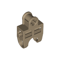 Technic Axle Connector 2 × 3 with Ball Socket, Open Sides Dark Tan