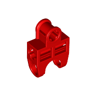 Technic Axle Connector 2 × 3 with Ball Socket, Open Sides Red