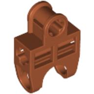 Technic Axle Connector 2 × 3 with Ball Socket, Open Sides Dark Orange