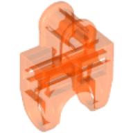 Technic Axle Connector 2 × 3 with Ball Socket, Open Sides Trans-Neon Orange