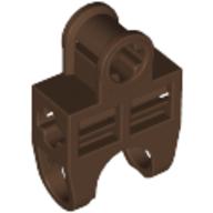 Technic Axle Connector 2 × 3 with Ball Socket, Open Sides Brown