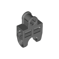Technic Axle Connector 2 × 3 with Ball Socket, Open Sides Dark Bluish Gray