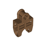 Technic Axle Connector 2 × 3 with Ball Socket, Open Sides Light Brown