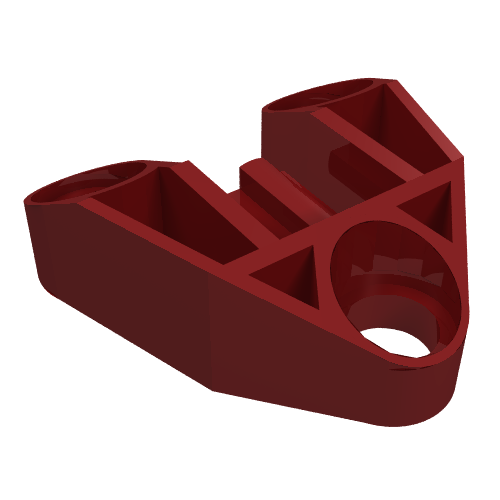 Technic Connector Block 3 × 3 Triangular with Axle, and Pin Hole Dark Red