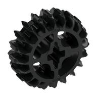 Technic Gear 20 Tooth Double Bevel with Axle Hole Type 2 [X Opening] Schwarz
