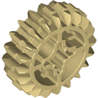 Technic Gear 20 Tooth Double Bevel with Axle Hole Type 2 [X Opening] Tan