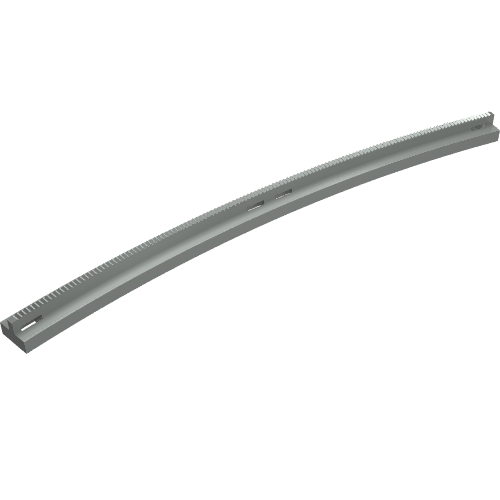 Vehicle Track, Train, Slotted Rail Curved Outside Light Gray