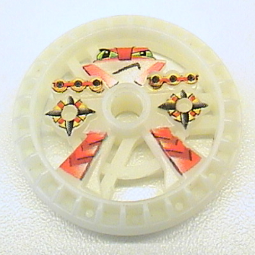 Technic Disc 5 × 5 Notched, Blazooka Glow In Dark Opaque