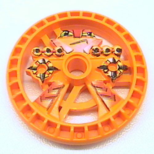 Technic Disc 5 × 5 Notched, Blazooka Orange