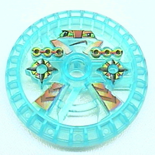 Technic Disc 5 × 5 Notched, Blazooka Trans-Light Blue