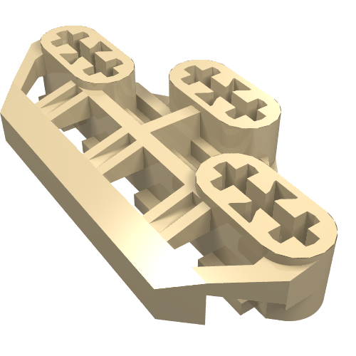Technic Axle Connector Block 3 × 6 with 6 Axleholes Beige