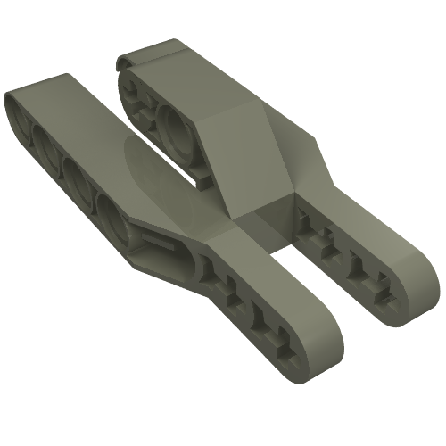 Technic Beam 3 × 7 × 2 Fork 3 Fingers Dunkelgrau
