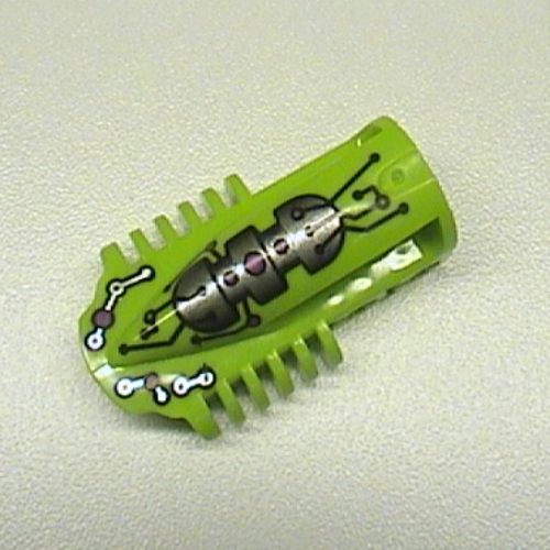 Technic Block 3 × 5 × 1 2/3 with Silver Print Lime