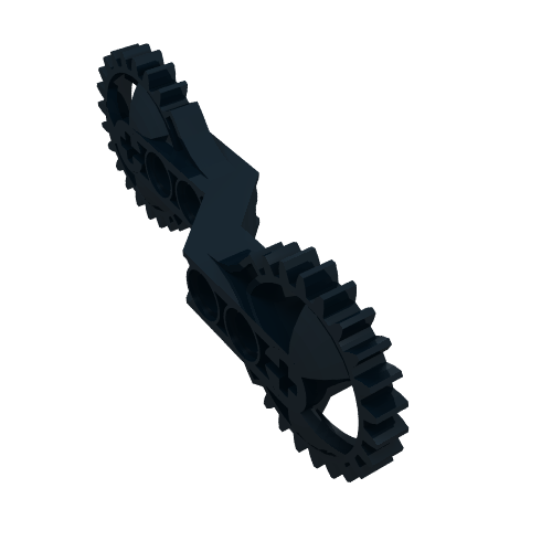 Technic Arm 1 × 7 × 3 with Gear Ends Black