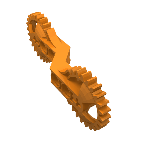 Technic Arm 1 × 7 × 3 with Gear Ends Orange