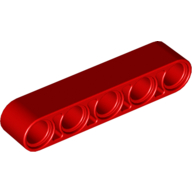 Technic Lochbalken 1 × 5 dick Rot