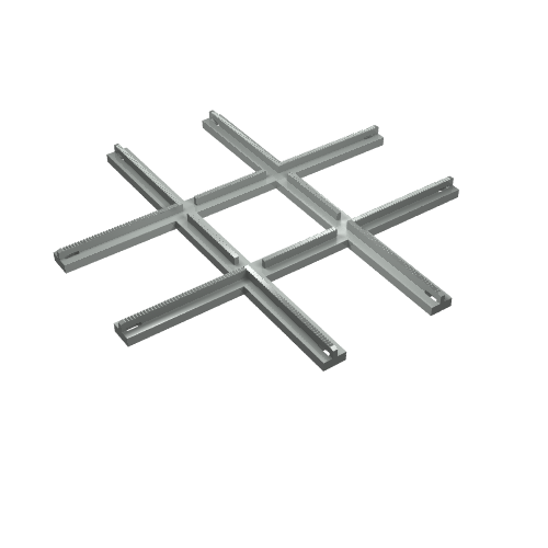 Train Track 4.5V Crossing, Slotted Rail Hellgrau