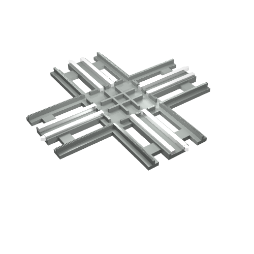 Vehicle Track, Train, 12V Tapered Crossing Light Gray