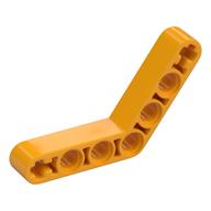 Technic Beam 1 × 7 Bent (4 - 4) Thick Leuchtendes Hellorange