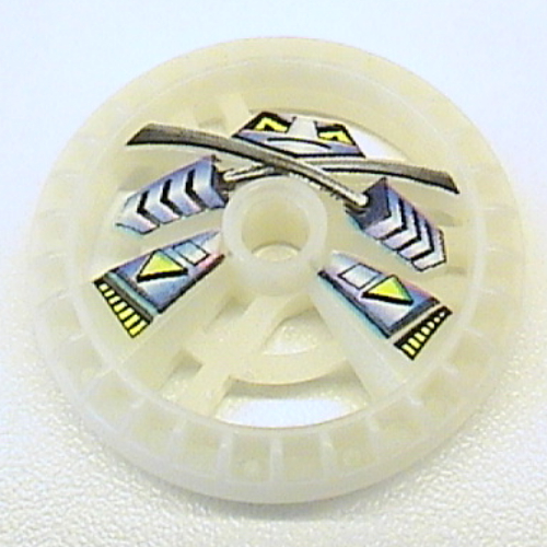 Technic Disc 5 × 5 Notched, Ninja Print Glow In Dark Opaque