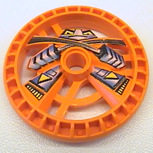Technic Disc 5 × 5 Notched, Ninja Print Orange