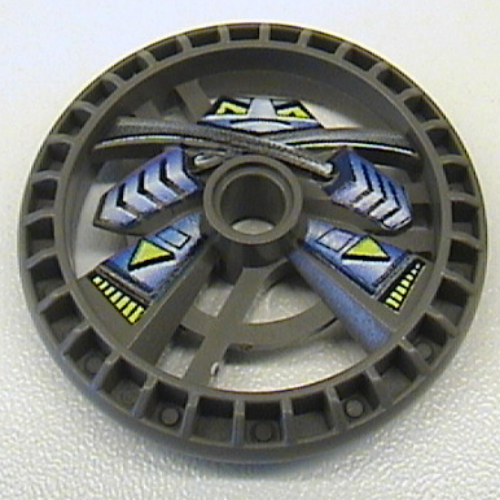 Technic Disc 5 × 5 Notched, Ninja Print Dunkelgrau