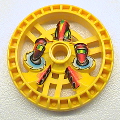 Technic Disc 5 × 5 Notched, Twin Saw Print Yellow