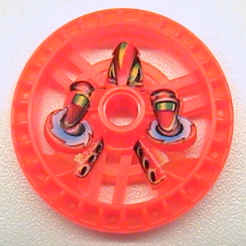Technic Disc 5 × 5 Notched, Twin Saw Print Transparent-Neonorange