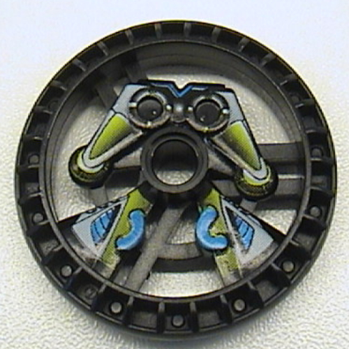 Technic Disc 5 × 5 Notched, Scout Print Schwarz