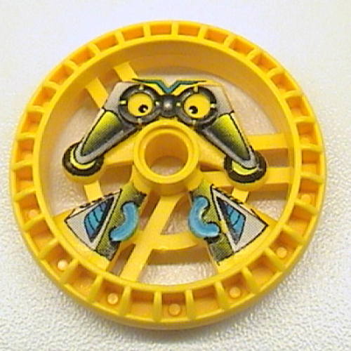 Technic Disc 5 × 5 Notched, Scout Print Gelb
