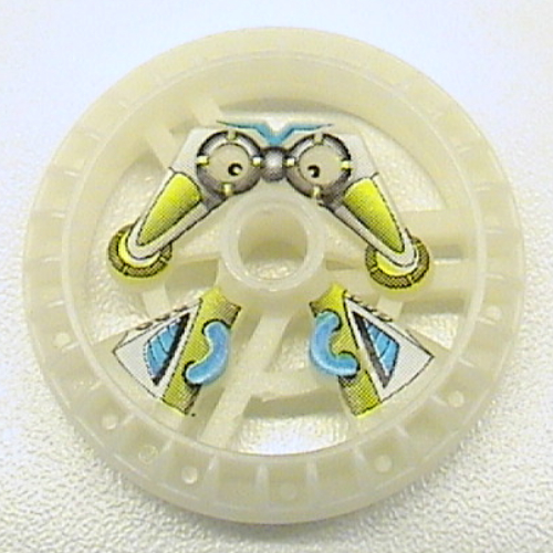 Technic Disc 5 × 5 Notched, Scout Print Glow In Dark Opaque
