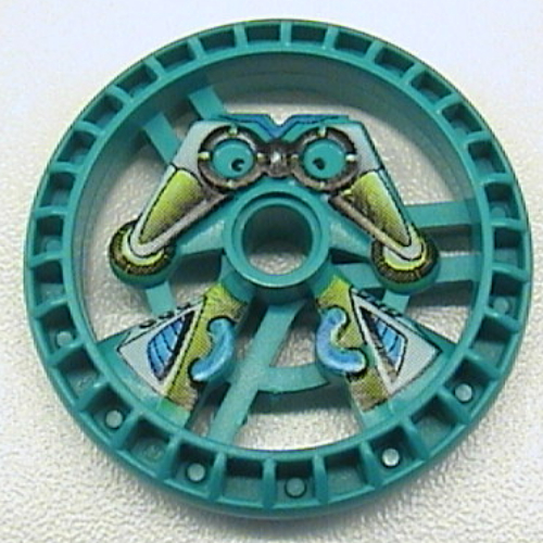 Technic Disc 5 × 5 Notched, Scout Print Dunkeltürkis
