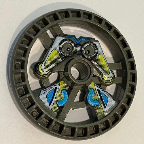 Technic Disc 5 × 5 Notched, Scout Print Dunkelgrau