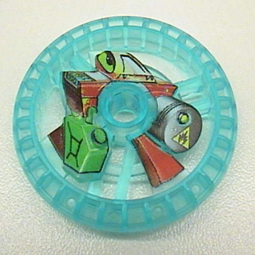 Technic Disc 5 × 5 Notched, Fuel Trans-Light Blue