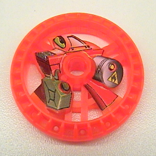 Technic Disc 5 × 5 Notched, Fuel Transparent-Neonorange
