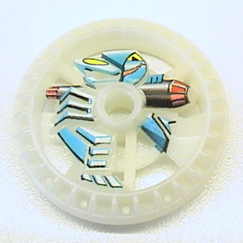 Technic Disc 5 × 5 Notched, Skeleton Glow In Dark Opaque
