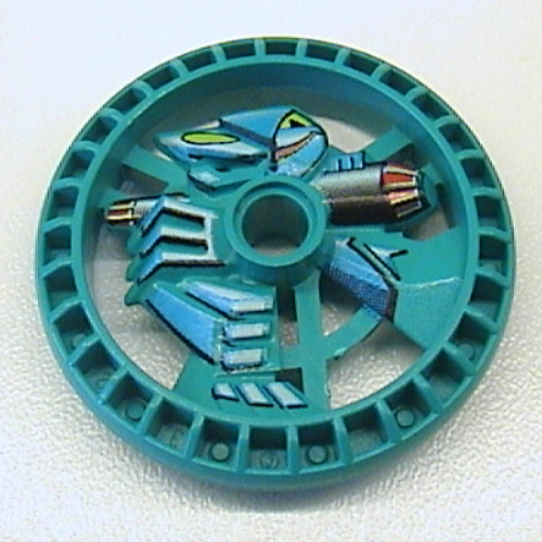 Technic Disc 5 × 5 Notched, Skeleton Dunkeltürkis