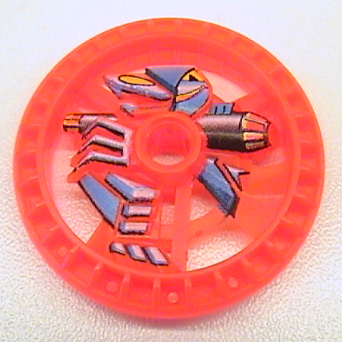 Technic Disc 5 × 5 Notched, Skeleton Trans-Neon Orange