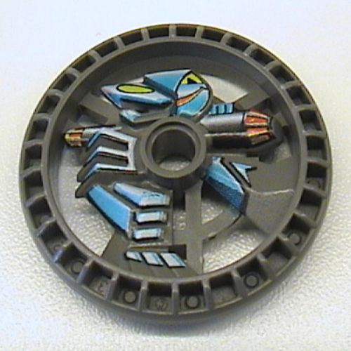 Technic Disc 5 × 5 Notched, Skeleton Dunkelgrau