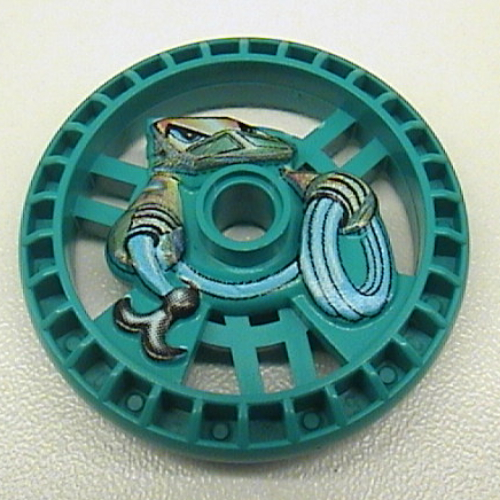 Technic Disc 5 × 5 Notched, Rope Dunkeltürkis