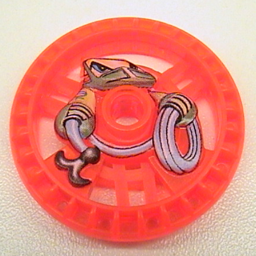 Technic Disc 5 × 5 Notched, Rope Transparent-Neonorange