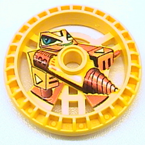 Technic Disc 5 × 5 Notched, Driller print Yellow