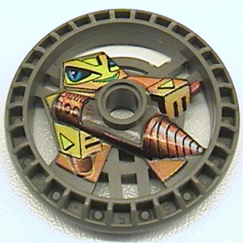 Technic Disc 5 × 5 Notched, Driller print Dunkelgrau