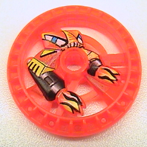 Technic Disc 5 × 5 Notched, Flame with Robot print